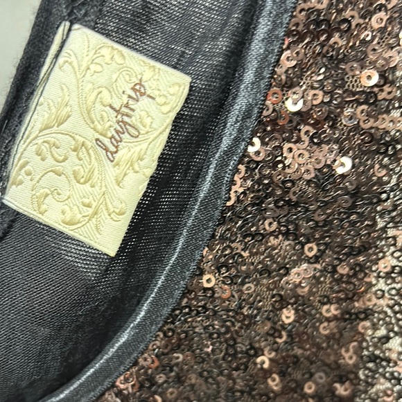 Daytrip Black Sequin Tank Top Sleeveless - Picture 5 of 7